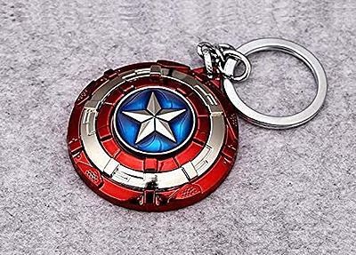 Avengers Superhero Captain America Rotating Shield Key Chain, Avengers Metal Key Chain & Key Ring