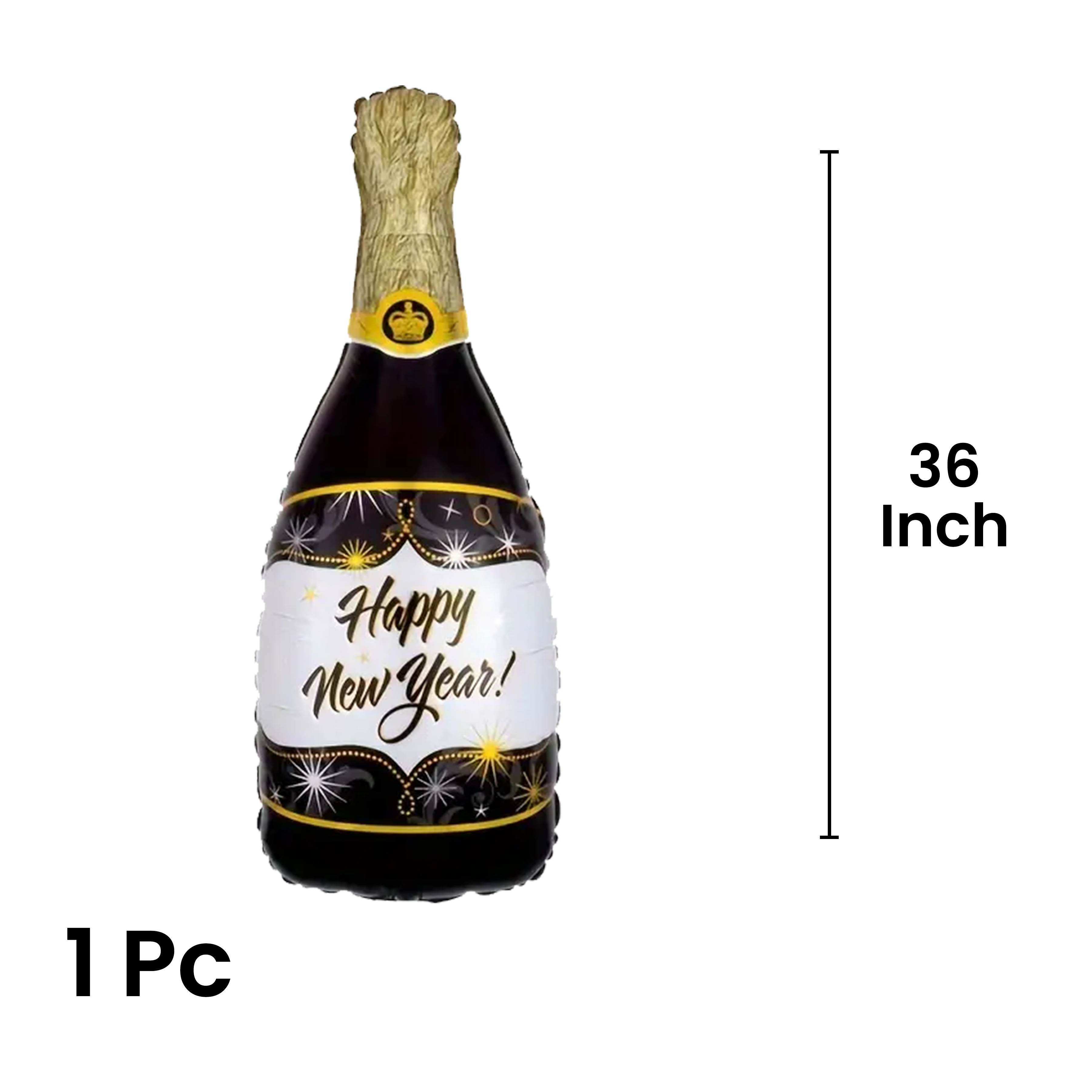 The Magic Balloons - New Year Theme Foil Balloons combo Kit For New Year Party Decoration Pack of 5pcs 2 Stars, 2 Circles And A Big Size Champion Bottle Foil Balloon For Home and Offices. The Magic Balloons - New Year Theme Foil Balloons combo Kit For New Year Party Decoration Pack of 5pcs 2 Stars, 2 Circles And A Big Size Champion Bottle Foil Balloon For Home and Offices.
