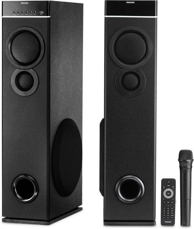 Philips SPA9080B/94 2.0 Channel 80W Bluetooth Tower Speaker Philips SPA9080B/94 2.0 Channel 80W Bluetooth Tower Speaker