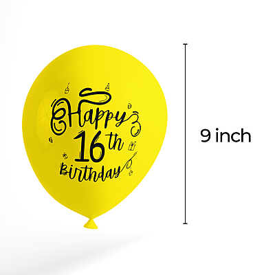 The Magic Balloons- Happy 16th Birthday Balloons pack of 30-181283 The Magic Balloons- Happy 16th Birthday Balloons pack of 30-181283