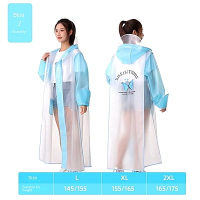 Hot Sale! Custom Designed Double Brim EVA Raincoat Hooded Waterproof Motorcycle Bike Poncho