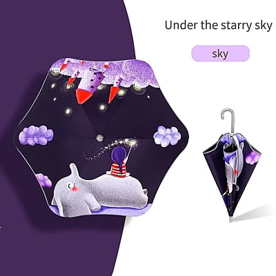 Cartoon Rounded Corner Kids Umbrella Custom made Student Curved Handle Children's Umbrella with Logo