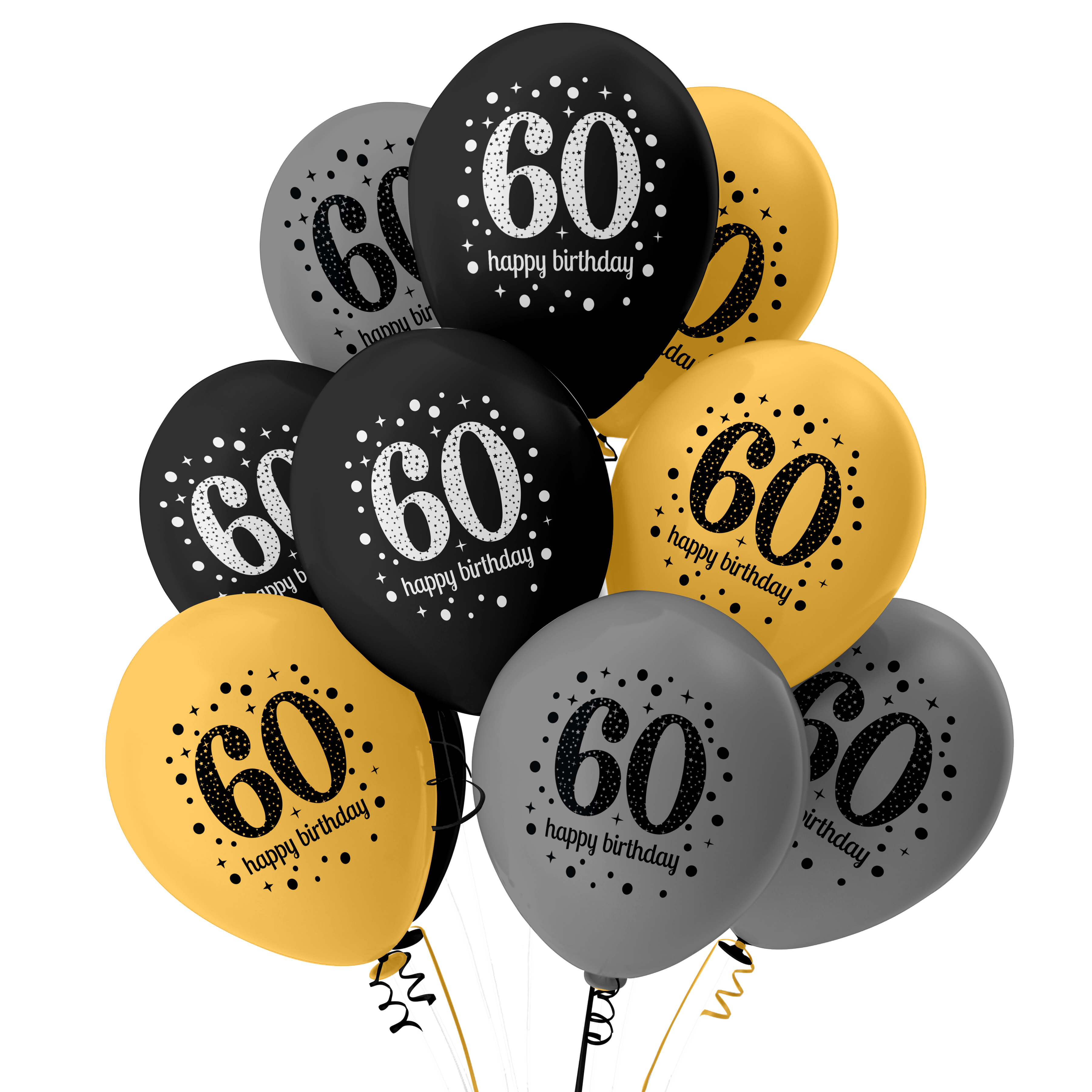 The Magic Balloons- Happy 60th Birthday Balloons pack of 50 pcs-181228