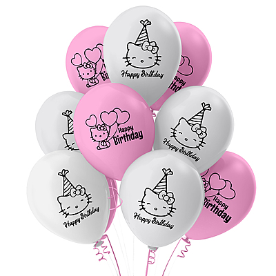 The Magic Balloons-Hello Kitty Happy Birthday Decoration 9 inches pink & white Balloons with Hello Kitty Birthday Balloons for Birthday Party, Hello Kitty Theme Party Decorations pack of 30 pcs-181452 The Magic Balloons-Hello Kitty Happy Birthday Decoration 9 inches pink & white Balloons with Hello Kitty Birthday Balloons for Birthday Party, Hello Kitty Theme Party Decorations pack of 30 pcs-181452