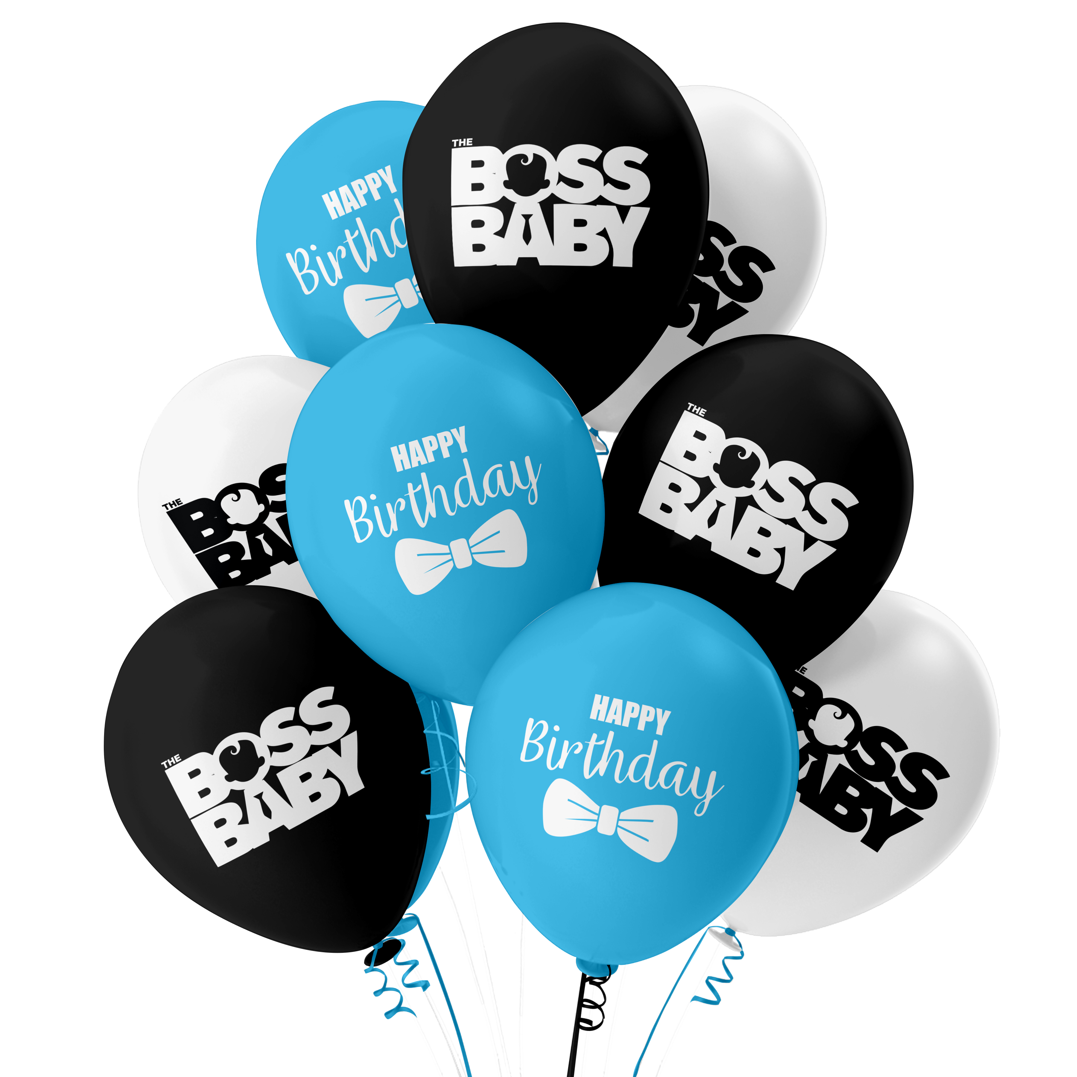 The Magic Balloons-Boss Baby Happy Birthday Balloons for Party Décor with Blue, White & black balloons. Boss Baby Happy Birthday latex balloons for Birthday Decoration/Party Supplies-Pack of 30 pcs The Magic Balloons-Boss Baby Happy Birthday Balloons for Party Décor with Blue, White & black balloons. Boss Baby Happy Birthday latex balloons for Birthday Decoration/Party Supplies-Pack of 30 pcs