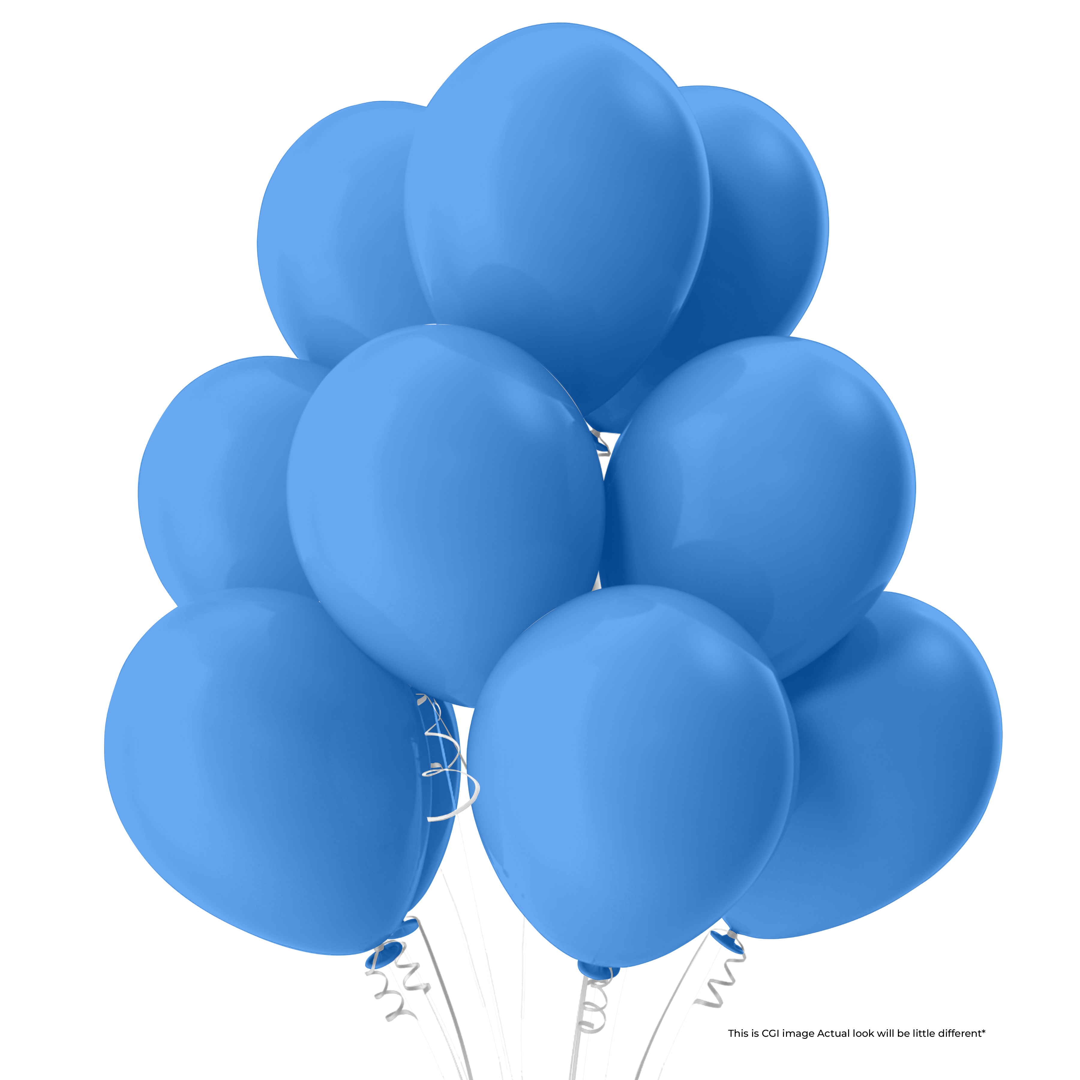 The Magic Balloons Store- 8" Latex Balloons (Pack of 50)-Blue