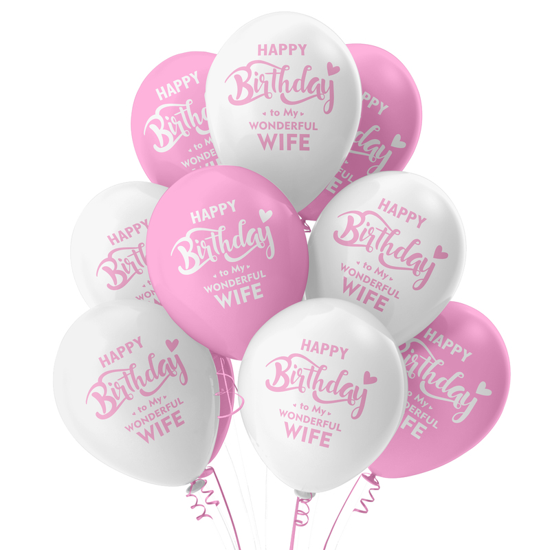 The Magic Balloons- Happy Birthday Balloons for Wife-Multicolour Party Decoration balloon for wife birthday decoration, 9" Metallic Pink and Metallic White balloons Pack of 30 pcs -181447 The Magic Balloons- Happy Birthday Balloons for Wife-Multicolour Party Decoration balloon for wife birthday decoration, 9" Metallic Pink and Metallic White balloons Pack of 30 pcs -181447