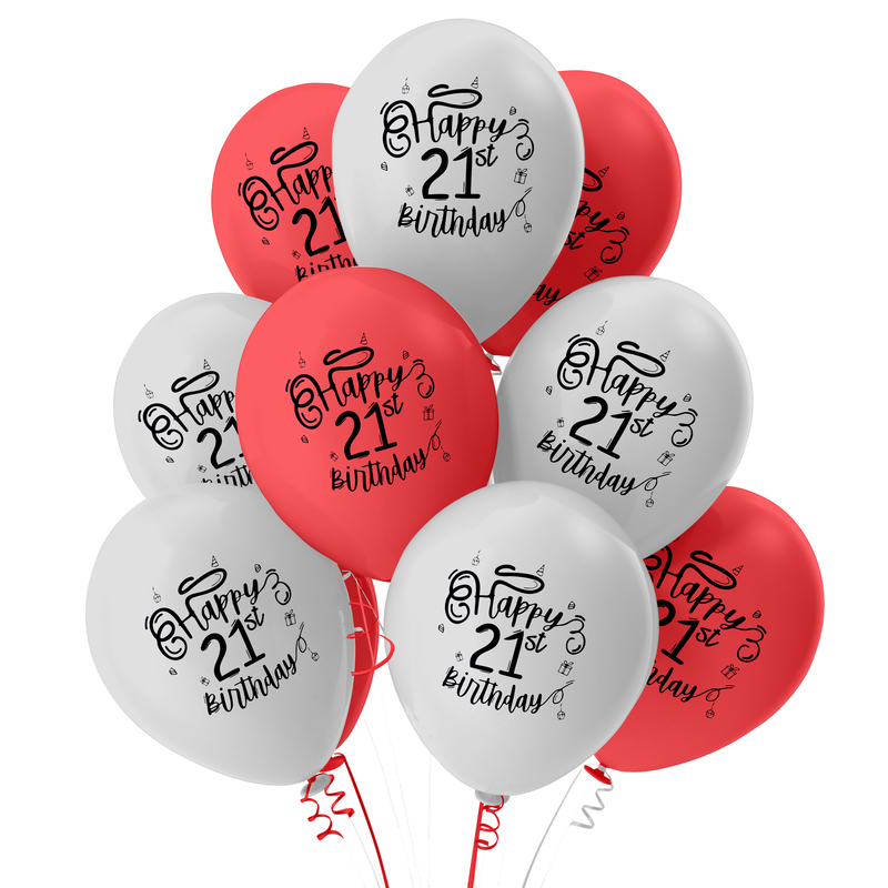The Magic Balloons Store- Happy 21th Birthday Party Decor Balloons pack of 30-181292