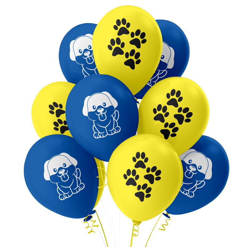 The Magic Balloons - Dog Theme Birthday Balloons Latex Balloons With 1 Banner For Dog Birthday Party Pack of 21pcs With Dog Print and Paw Print Perfect For Dog and Dog Lovers Party Suppliers