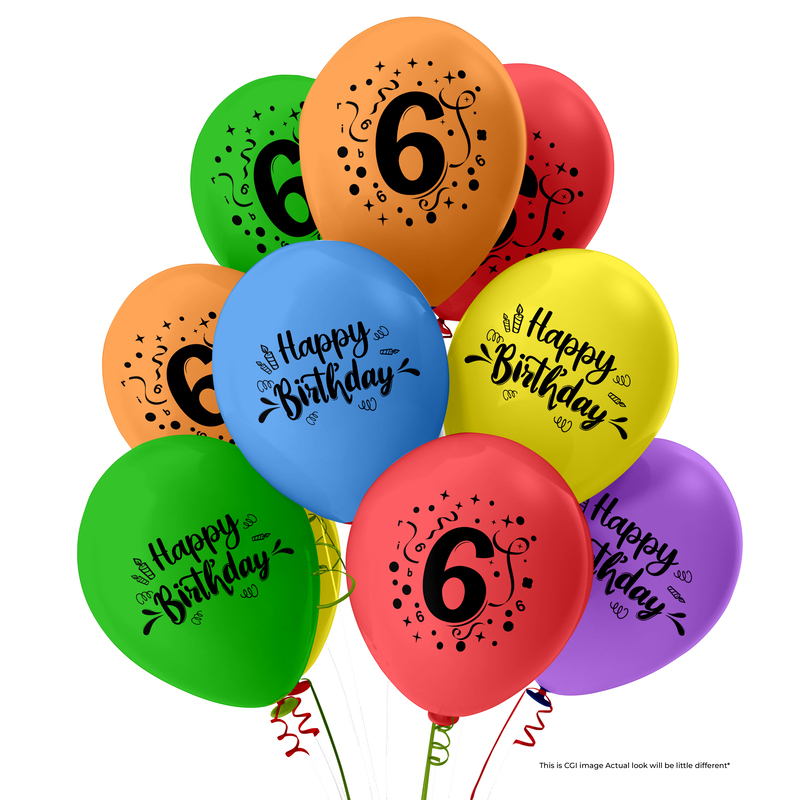 The Magic Balloons-6 Number Balloons and Happy Birthday Latex Balloons With Banner For Six No. Theme Balloons Pack of 21pcs | 20pcs Of Balloons and A Banner | Multicolor Balloons For Birthday The Magic Balloons-6 Number Balloons and Happy Birthday Latex Balloons With Banner For Six No. Theme Balloons Pack of 21pcs | 20pcs Of Balloons and A Banner | Multicolor Balloons For Birthday