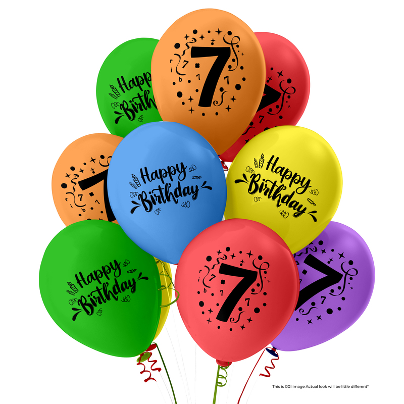 The Magic Balloons-7 Number Balloons and Happy Birthday Latex Balloons With Banner For Seven No. Theme Balloons Pack of 21pcs | 20pcs Of Balloons and A Banner | Multicolor Balloons For Birthday The Magic Balloons-7 Number Balloons and Happy Birthday Latex Balloons With Banner For Seven No. Theme Balloons Pack of 21pcs | 20pcs Of Balloons and A Banner | Multicolor Balloons For Birthday