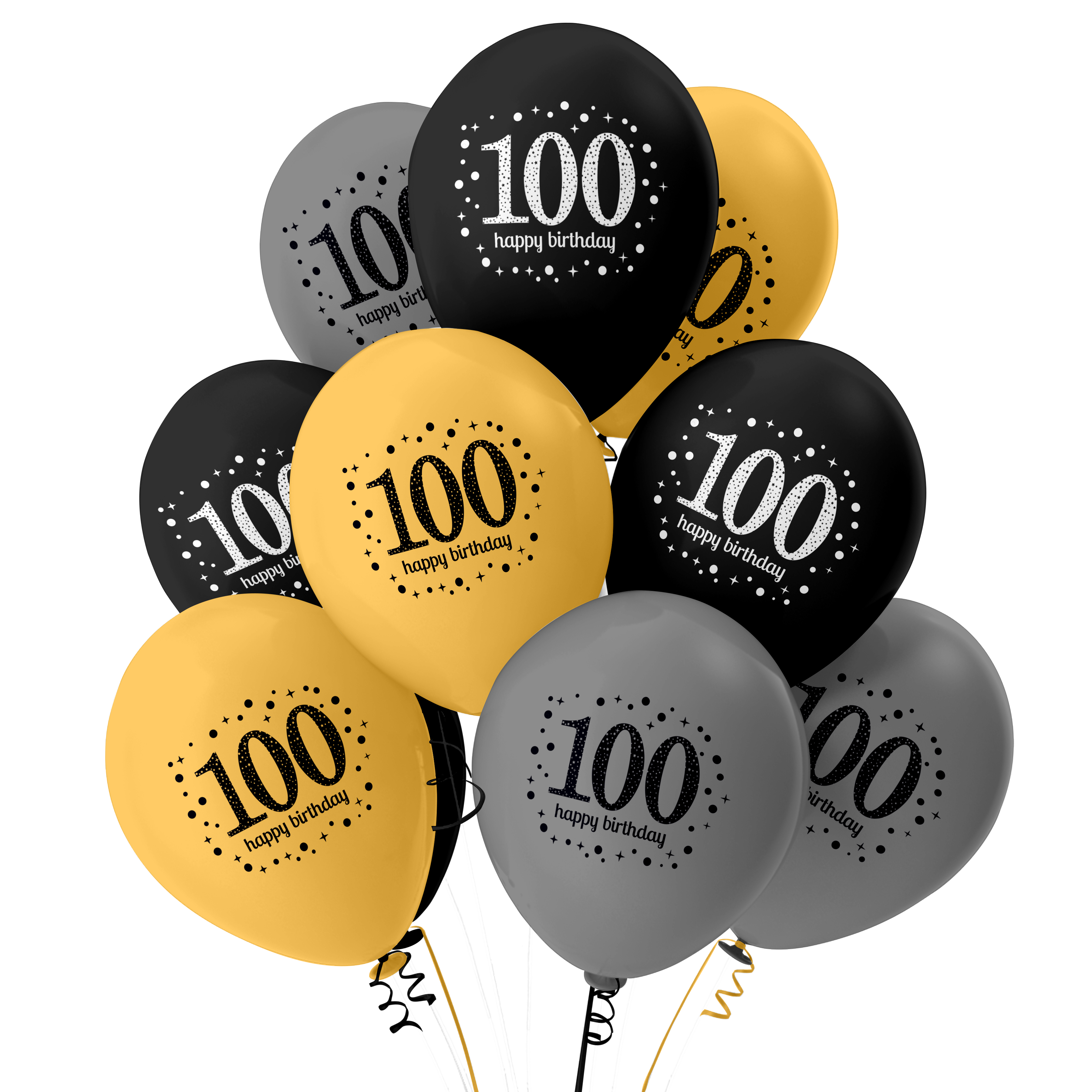 The Magic Balloons - Happy 100th Birthday Combo kit Of 30pcs Printed Balloons and 1 Banner Pack of 31pcs