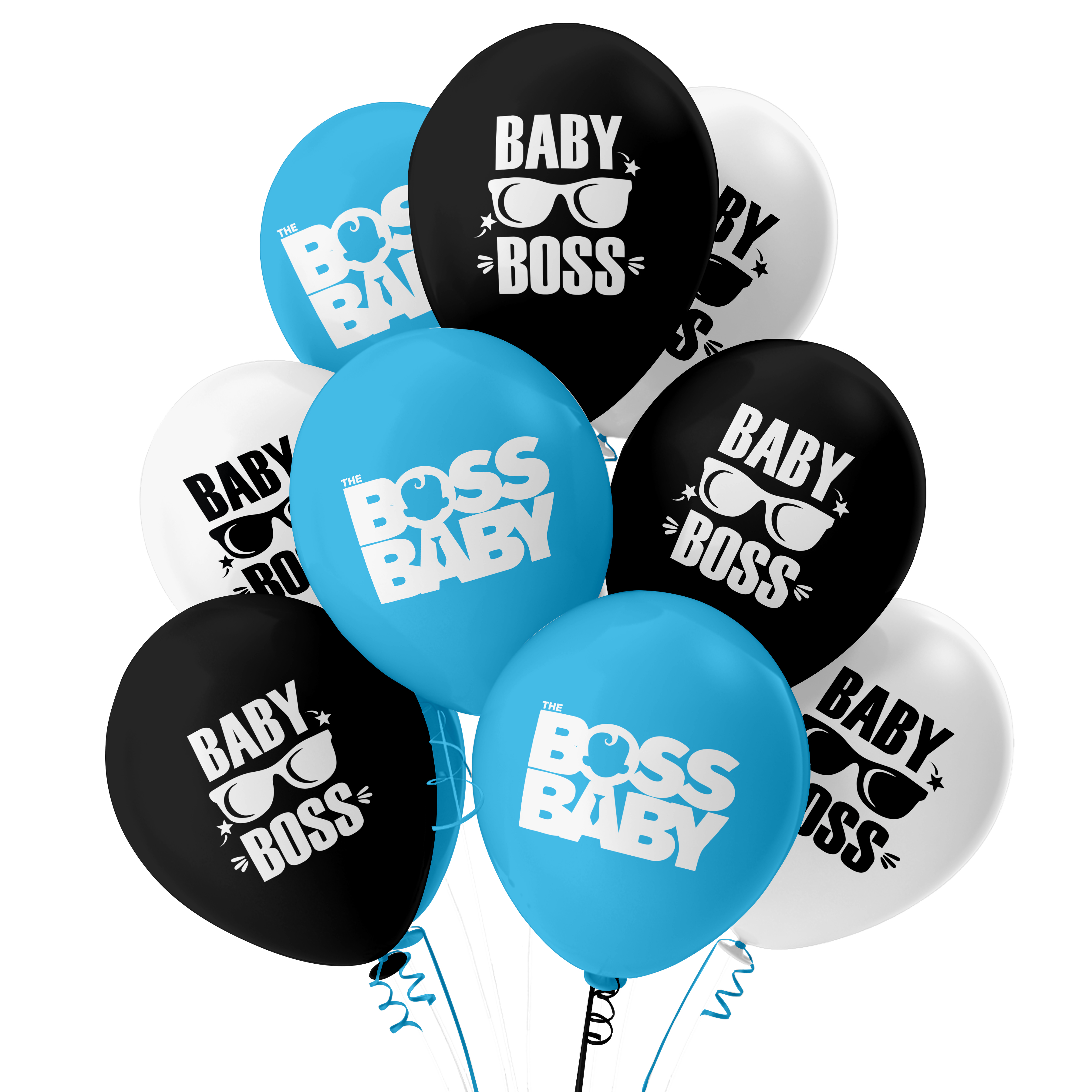 The Magic Balloons-Boss Baby Theme Balloons for Party Décor with Blue, White & black balloons. Pre-Printed Boss Baby Theme latex balloons for Birthday Decoration/Party Supplies-Pack of 30 pcs The Magic Balloons-Boss Baby Theme Balloons for Party Décor with Blue, White & black balloons. Pre-Printed Boss Baby Theme latex balloons for Birthday Decoration/Party Supplies-Pack of 30 pcs