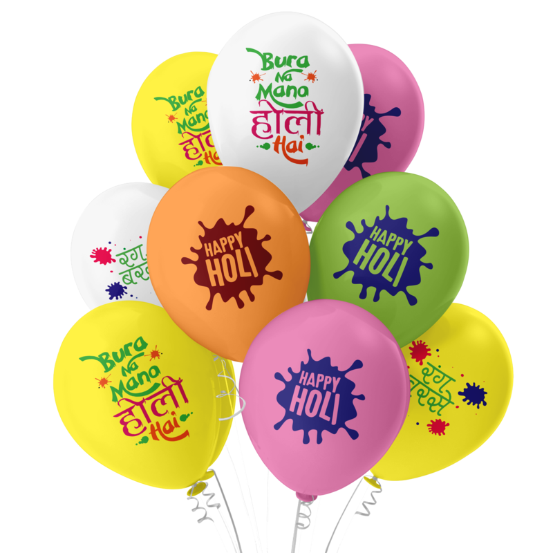 The Magic Balloons - Holi Balloons- Colorful 21 Pcs Printed Holi Balloon for Decorations | Holi Decorations Items for Home and Office | Printed Balloons for Holi | Holi Decor Items.