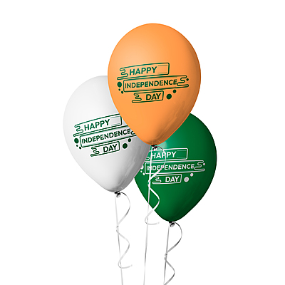 The Magic Balloons - Happy Independence Day Latex Balloons For 15 August Pack of 30pcs Orange White and Green 9" Balloons For Independence Day Or Any Other National Day