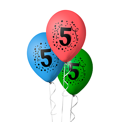 The Magic Balloons- 5 Number Balloons Latex Balloons With Banner For Five Theme Balloons Pack of 21pcs | 20pcs Of Balloons and A Banner | Multicolor Balloons Decoration For Birthday | Party Supplier