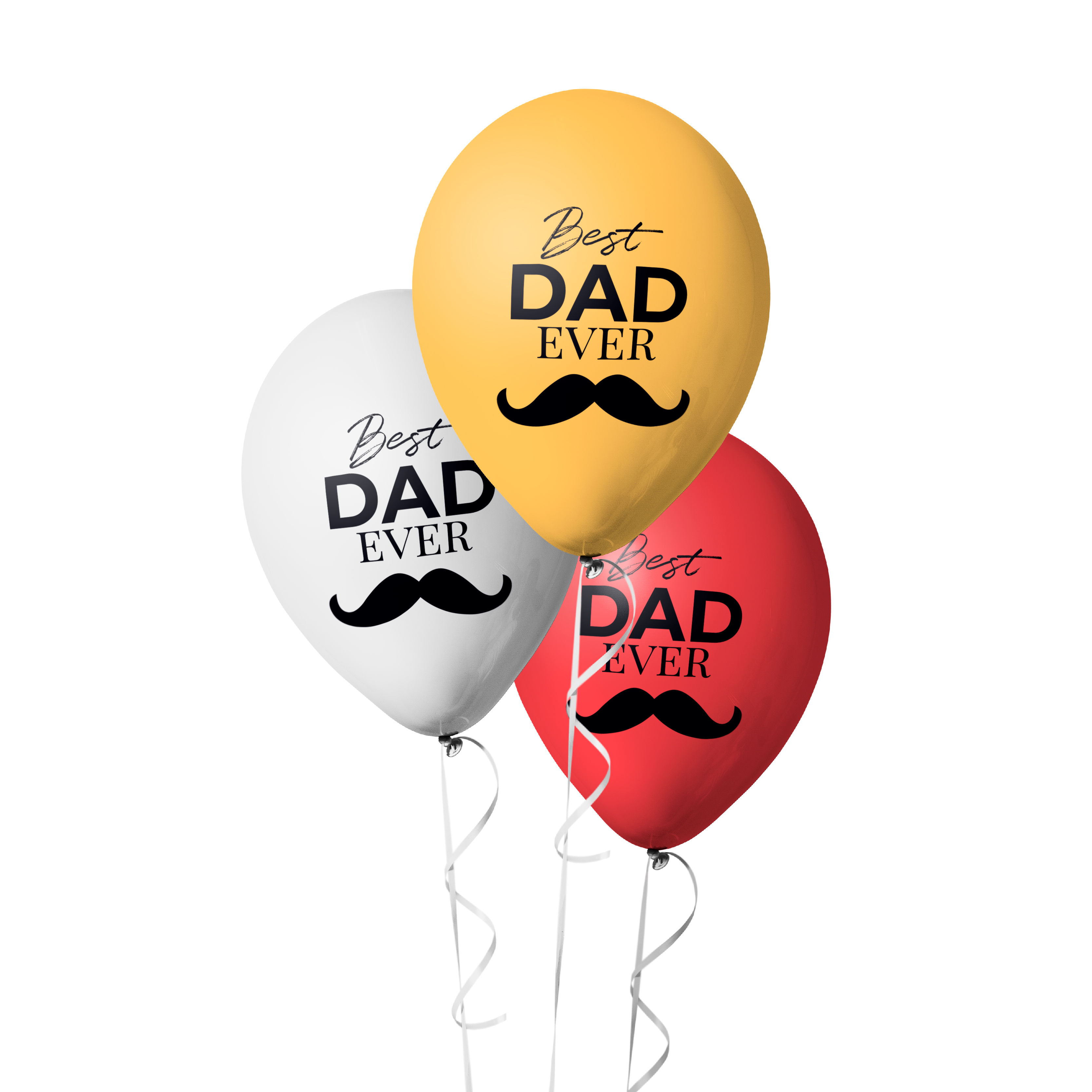The Magic Balloons- Best Dad Ever Balloons-Party/Decorations. Gold, Metallic Red & Metallic White Balloons- pack of 30