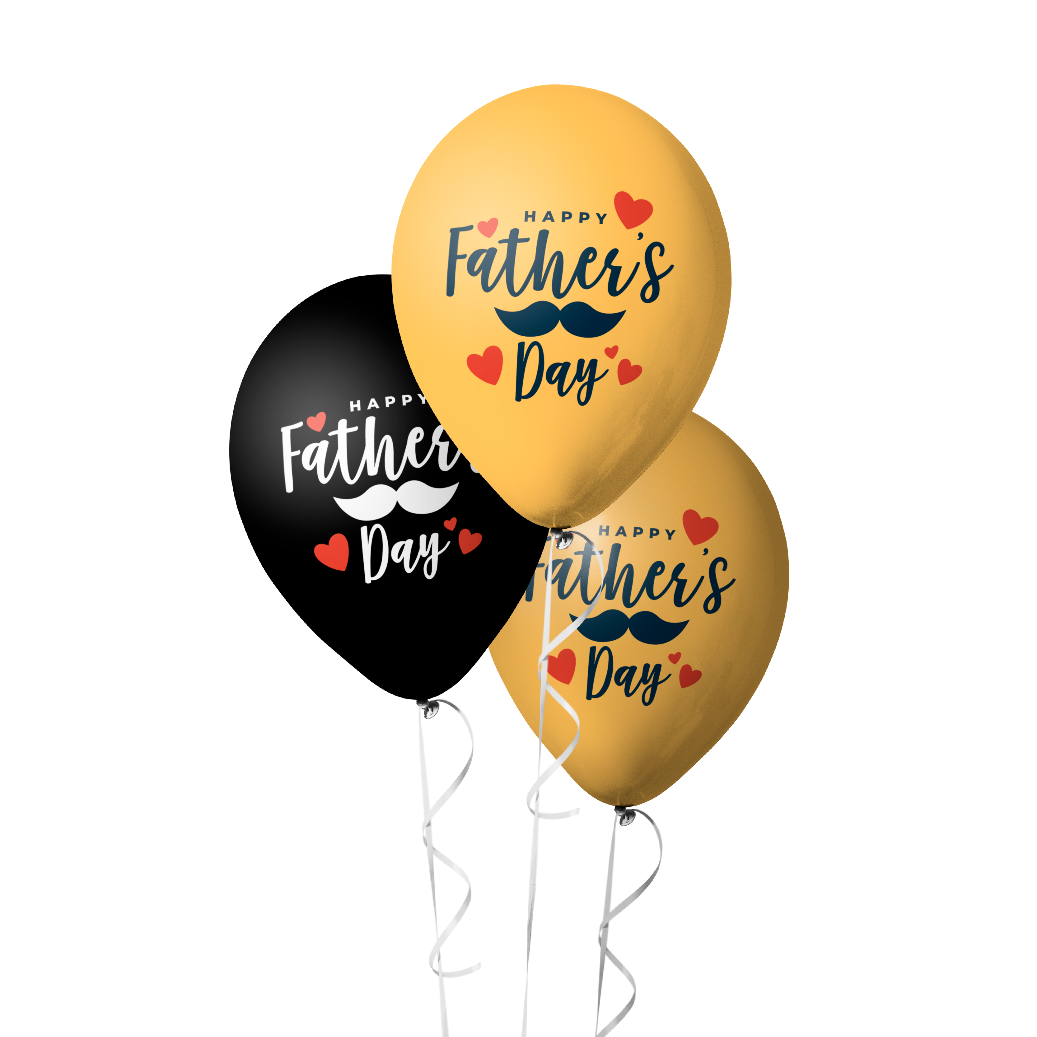 The Magic Balloons- Happy Father’s Day Balloons-Party/Decorations. Gold & Black Balloons- pack of 30