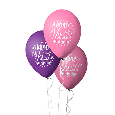 The Magic Balloons- Pink and Gold Half Birthday Latex Balloons (Pack of 10)