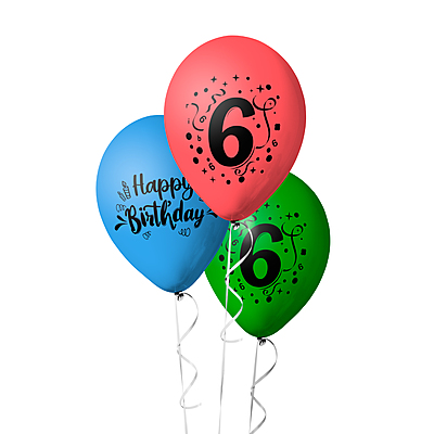 The Magic Balloons-6 Number Balloons and Happy Birthday Latex Balloons With Banner For Six No. Theme Balloons Pack of 21pcs | 20pcs Of Balloons and A Banner | Multicolor Balloons For Birthday The Magic Balloons-6 Number Balloons and Happy Birthday Latex Balloons With Banner For Six No. Theme Balloons Pack of 21pcs | 20pcs Of Balloons and A Banner | Multicolor Balloons For Birthday