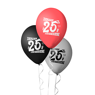 Make Your 25th Birthday Celebration Extra Special With Our Combo Kit Of 30pcs Printed Balloons And A Banner Pack Of 31pcs Make Your 25th Birthday Celebration Extra Special With Our Combo Kit Of 30pcs Printed Balloons And A Banner Pack Of 31pcs