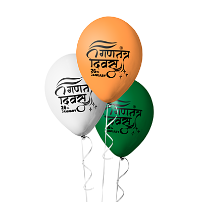 The Magic Balloons - Happy Republic Day Combo kit 20pcs of Balloons and A Banner Pack of 21pcs Latex Balloons 9-inch Tricolor Balloons.
