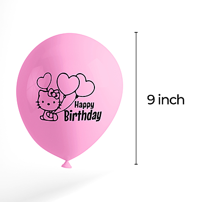 The Magic Balloons-Hello Kitty Happy Birthday Decoration 9 inches pink & white Balloons with Hello Kitty Birthday Balloons for Birthday Party, Hello Kitty Theme Party Decorations pack of 30 pcs-181452 The Magic Balloons-Hello Kitty Happy Birthday Decoration 9 inches pink & white Balloons with Hello Kitty Birthday Balloons for Birthday Party, Hello Kitty Theme Party Decorations pack of 30 pcs-181452