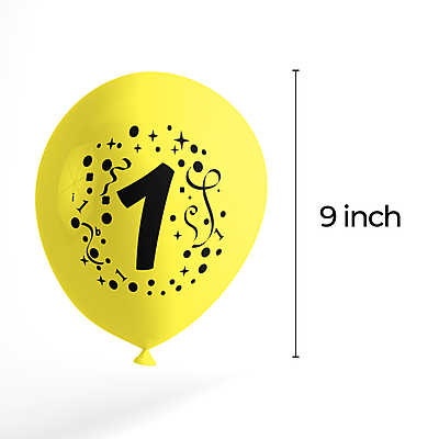 The Magic Balloons- 1st Number Balloons Latex Balloons For First Theme Balloons Pack of 30pcs | Multicolor Balloons Decoration For Birthday Anniversary | Party Supplier