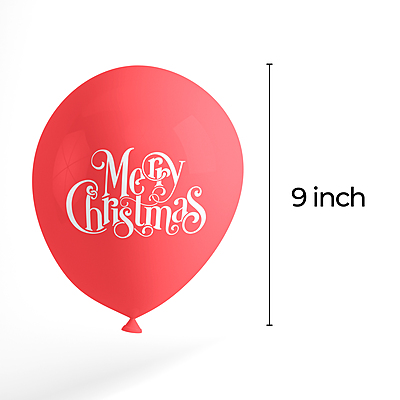 The Magic Balloons- Printed Merry Christmas Balloons for Christmas Decorations - Pack of 30