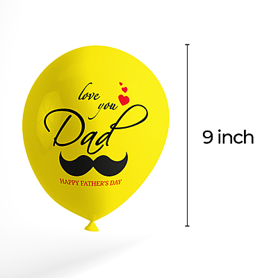 The Magic Balloons- Love you Dad-Happy Father’s Day Balloons-Party/Decorations. Yellow Balloons- pack of 10