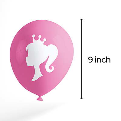 The Magic Balloons- Barbie Theme Balloons Latex Balloons For Barbie Theme Parties Pack of 21pcs 20pcs of Pink and White balloons And A Banner Party Supplier For Birthday.