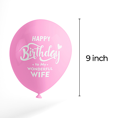 The Magic Balloons- Happy Birthday Balloons for Wife-Multicolour Party Decoration balloon for wife birthday decoration, 9" Metallic Pink and Metallic White balloons Pack of 30 pcs -181447 The Magic Balloons- Happy Birthday Balloons for Wife-Multicolour Party Decoration balloon for wife birthday decoration, 9" Metallic Pink and Metallic White balloons Pack of 30 pcs -181447
