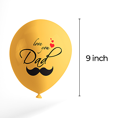 The Magic Balloons- I Love You Dad Balloon for Happy Birthday Father's Day Best Dad Ever Balloon Decoration for Father’s Day Party Gold & White metallic Balloons Pack of 30 pcs-181437
