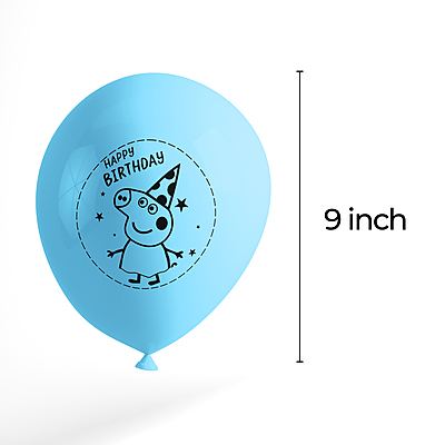 The Magic Balloons -Happy Birthday Peppa Pig latex balloons Peppa Pig Birthday Party decoration/Peppa Pig theme decoration Multicolor balloons pack of 30 pcs Multicolour balloons-181443