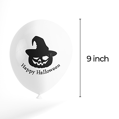 The Magic Balloons Store –Halloween theme decorations party supplies -Halloween theme Party Customized Decoration Balloons latex, Pack of 30 Multicolour Gold, Black, and White Balloons-181479