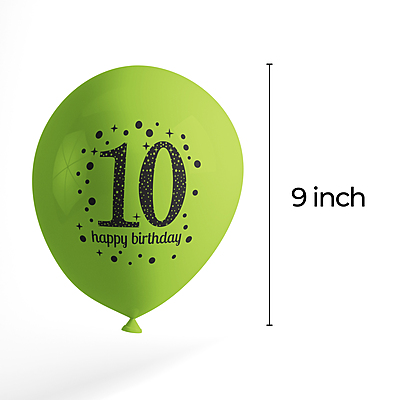 The Magic Balloons- Happy 10th Birthday Balloons pack of 50- 181231