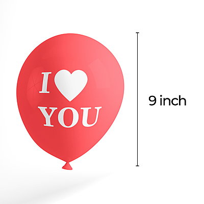 The Magic Balloons-I Love U Printed Red Heart Shape Latex Balloons Pack Of 10-181412 The Magic Balloons-I Love U Printed Red Heart Shape Latex Balloons Pack Of 10-181412
