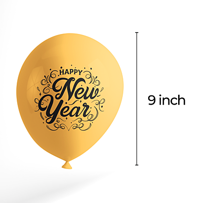 The Magic Balloons -Customized Happy New Year Latex Balloons New Year balloons  Pack of 30pcs Black and Golden Balloons For New Year's Eve.