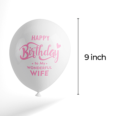 The Magic Balloons- Happy Birthday Balloons for Wife-Multicolour Party Decoration balloon for wife birthday decoration, 9" Metallic Pink and Metallic White balloons Pack of 30 pcs -181447 The Magic Balloons- Happy Birthday Balloons for Wife-Multicolour Party Decoration balloon for wife birthday decoration, 9" Metallic Pink and Metallic White balloons Pack of 30 pcs -181447