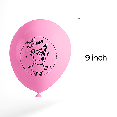 The Magic Balloons -Happy Birthday Peppa Pig latex balloons Peppa Pig Birthday Party decoration/Peppa Pig theme decoration Multicolor balloons pack of 30 pcs Multicolour balloons-181443