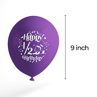 The Magic Balloons - Happy Half Birthday Decoration Metallic Balloons 1/2 Birthday Pack of 10pcs | 12” Pink and Purple Half Birthday Balloons Perfect for Girls | Party Supplies The Magic Balloons - Happy Half Birthday Decoration Metallic Balloons 1/2 Birthday Pack of 10pcs | 12” Pink and Purple Half Birthday Balloons Perfect for Girls | Party Supplies