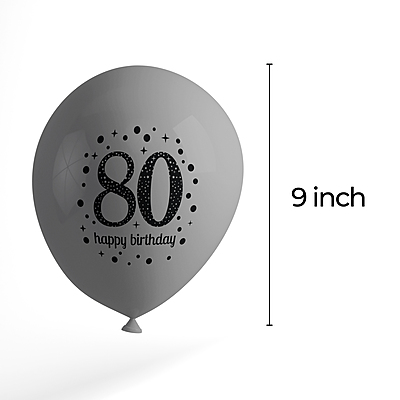 The Magic Balloons- Happy 80th Birthday Balloons pack of 30 pcs-181362