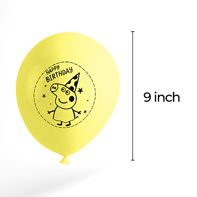 The Magic Balloons -Happy Birthday Peppa Pig latex balloons Peppa Pig Birthday Party decoration/Peppa Pig theme decoration Multicolor balloons pack of 30 pcs Multicolour balloons-181443