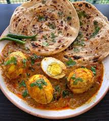 Lachha Paratha Egg Thali