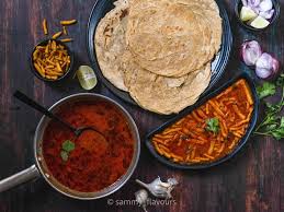 Lachha Paratha Shev Bhaji Veg Thali