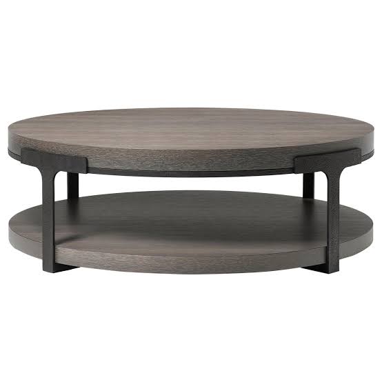 Vikinterio Dortu Round cocktail table with oak alpine top and metal base Vikinterio Dortu Round cocktail table with oak alpine top and metal base