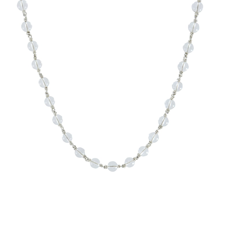 SRIMATHI JEWELLERS 925 Silver Sphatik/crystal Tied Mala Mala 8mm,54 Beads, 30 Inchs SRIMATHI JEWELLERS 925 Silver Sphatik/crystal Tied Mala Mala 8mm,54 Beads, 30 Inchs