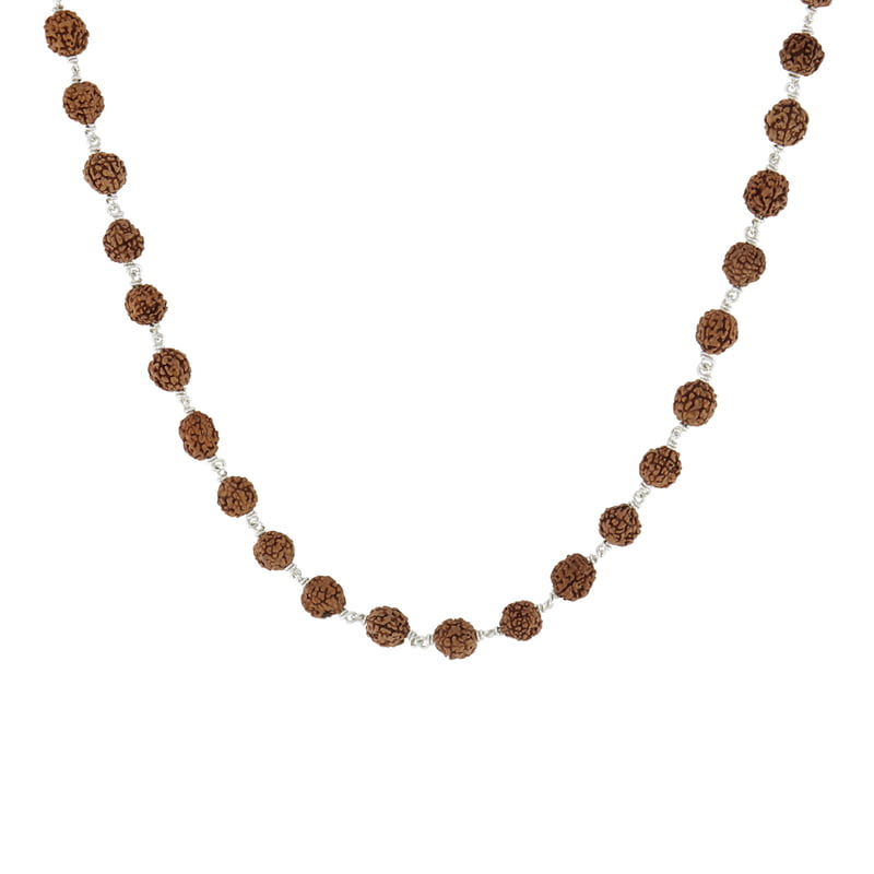 SRIMATHI JEWELLERS 925 Silver Tied Rudraksha Mala 8mm,54 Beads, 30 Inchs SRIMATHI JEWELLERS 925 Silver Tied Rudraksha Mala 8mm,54 Beads, 30 Inchs