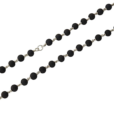 SRIMATHI JEWELLERS 925 Silver Tied Karungali Mala 8mm,54 Beads, 30 Inchs SRIMATHI JEWELLERS 925 Silver Tied Karungali Mala 8mm,54 Beads, 30 Inchs