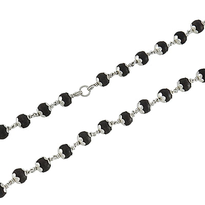 SRIMATHI JEWELLERS 925 Silver Caped Karungali Mala 8mm,54 Beads, 30 Inchs SRIMATHI JEWELLERS 925 Silver Caped Karungali Mala 8mm,54 Beads, 30 Inchs